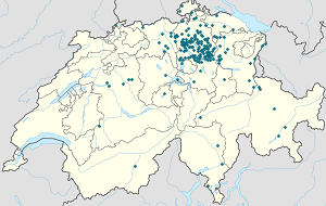 Mapa de Zúrich con etiquetas para cada partidario.